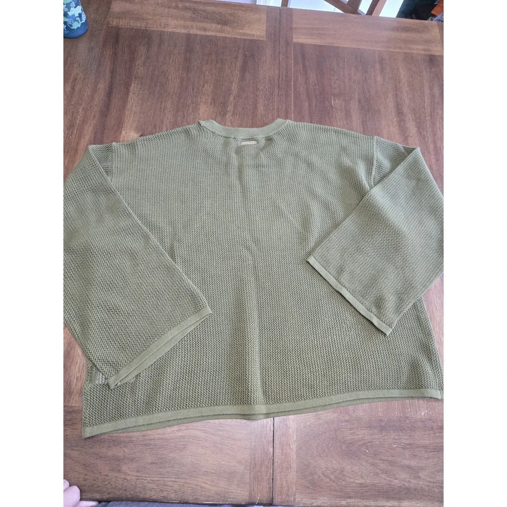 Michael Kors Olive Green Textured Knit Sweater – Size XL